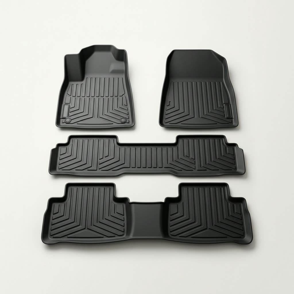 BASENOR All-Weather Floor Mats for Tesla Model Y 7-Seater