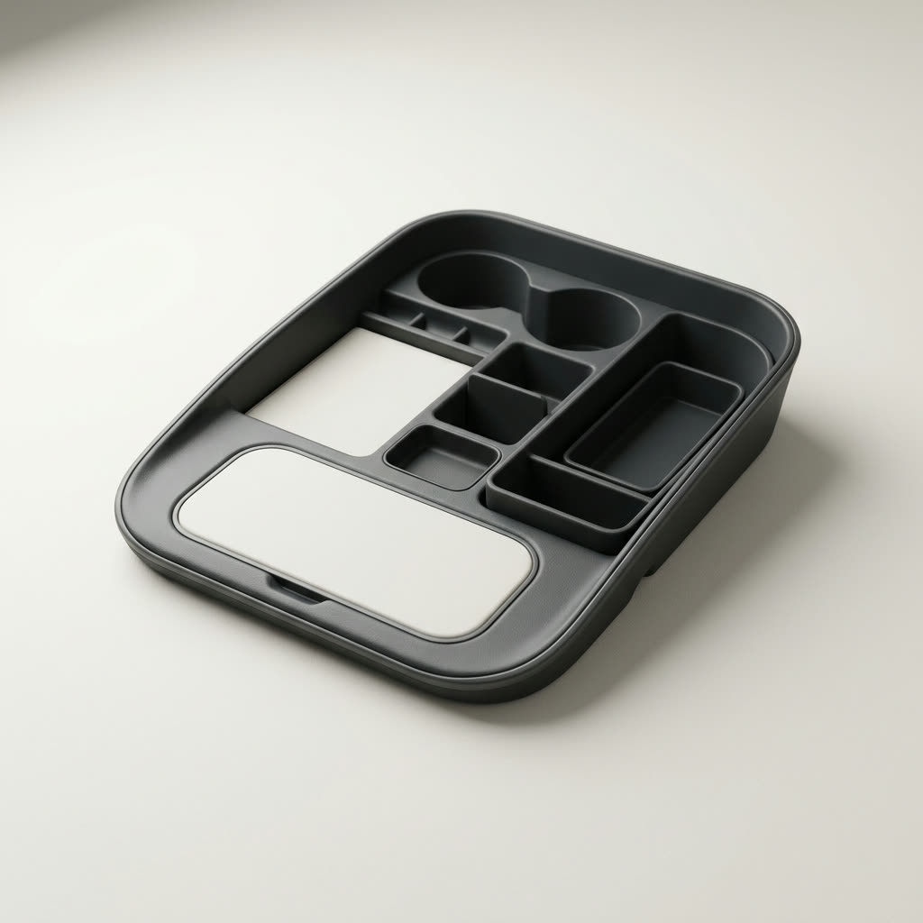 Foronetry 9PCS Center Console Organizer Tray with Wireless Charger for Tesla Model 3 Highland