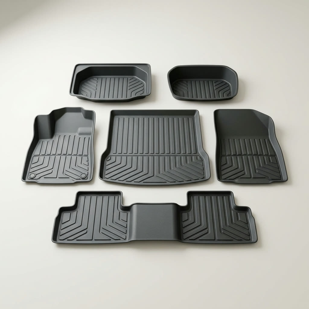 LASFIT All-Weather TPE Floor Liners Full Set for Tesla Model 3 Highland — Tesla Model 3 accessory shown on the EV Gear Lab product page