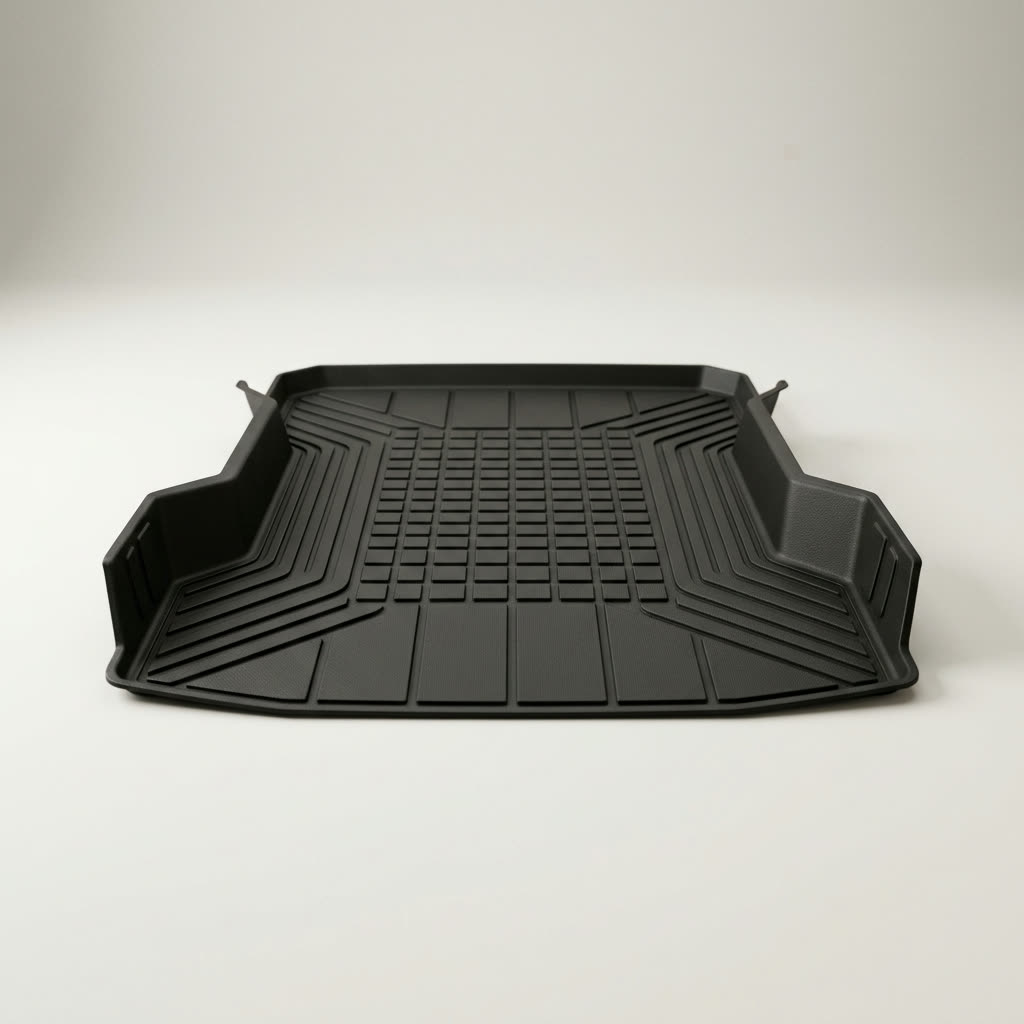 TripleAliners TPE Truck Bed Mat with Corrugated Front Wall for Tesla Cybertruck